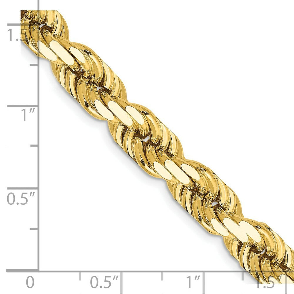 14K Yellow Gold 8mm Diamond-cut Rope Chain Necklace  Length 22'' inches