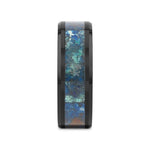 Load image into Gallery viewer, Mens Black Beveled Ceramic Polished Chrysocolla Inlay Wedding Ring - 8mm Wide - Style name: CELADON
