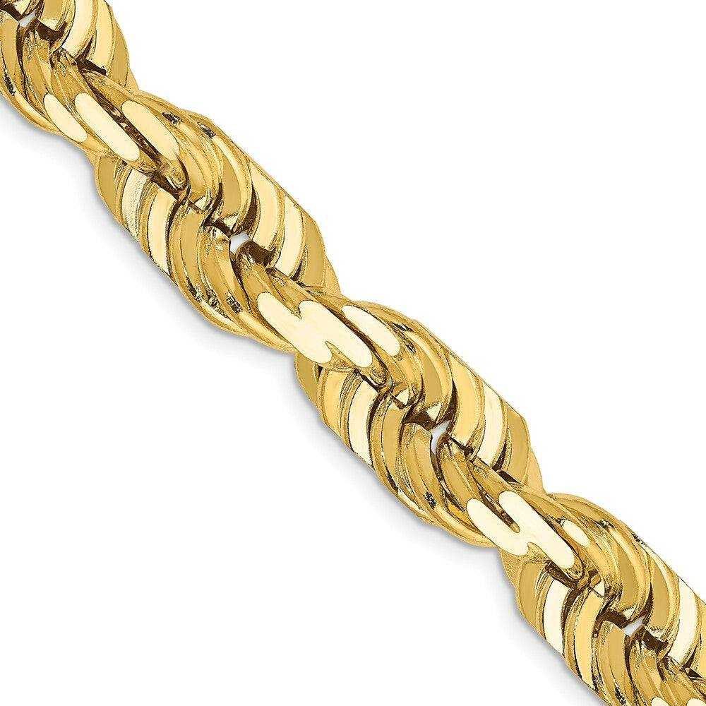 14K Yellow Gold 10mm Diamond-cut Rope Chain Necklace  Length 20'' inches