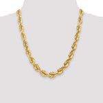 Load image into Gallery viewer, 14K Yellow Gold 10mm Diamond-cut Rope Chain Necklace  Length 20'' inches
