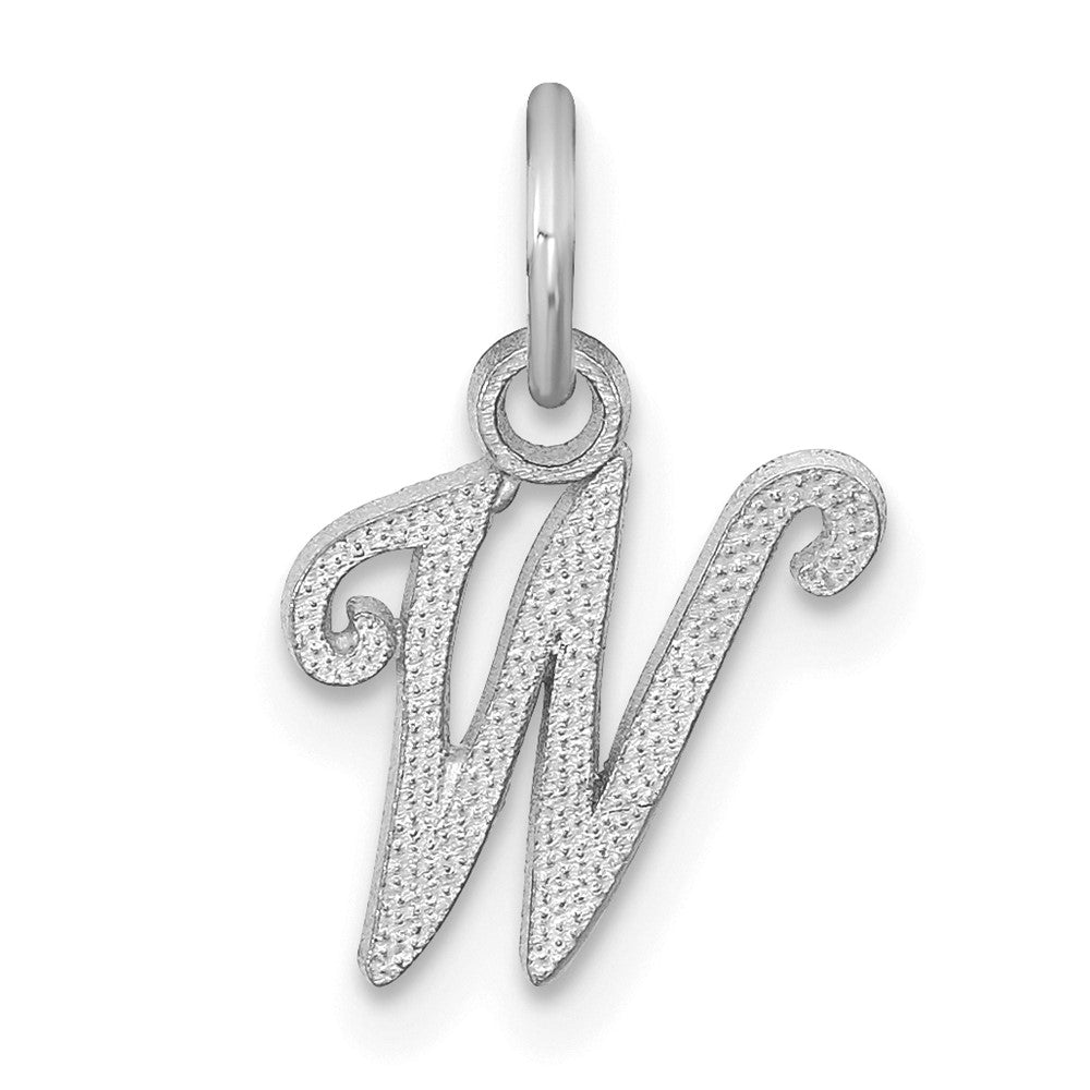 10K White Gold Initial B Charm Pendant