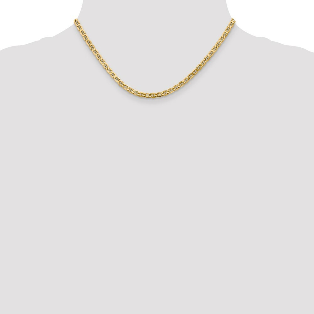 10K Yellow Gold 4.1mm Semi-Solid Anchor Chain  length: 16 inches