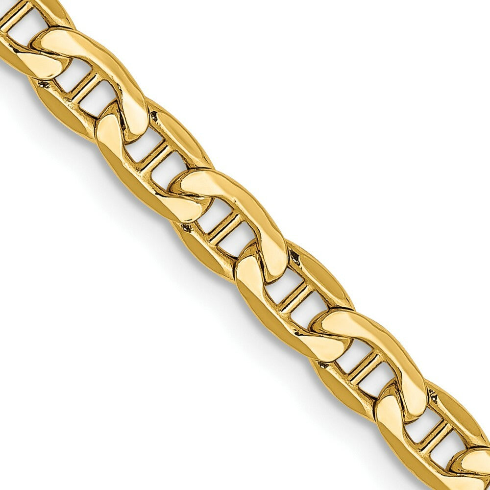 10K Yellow Gold 4.1mm Semi-Solid Anchor Chain  length: 16 inches