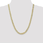 Load image into Gallery viewer, 10K Yellow Gold 6.5mm Semi-Solid Curb Link Chain Necklace  Length 18'' inches
