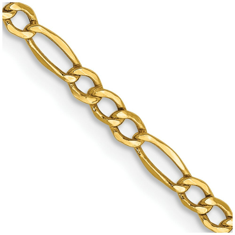 10K Yellow Gold 2.5mm Figaro Chain  length: 16 inches