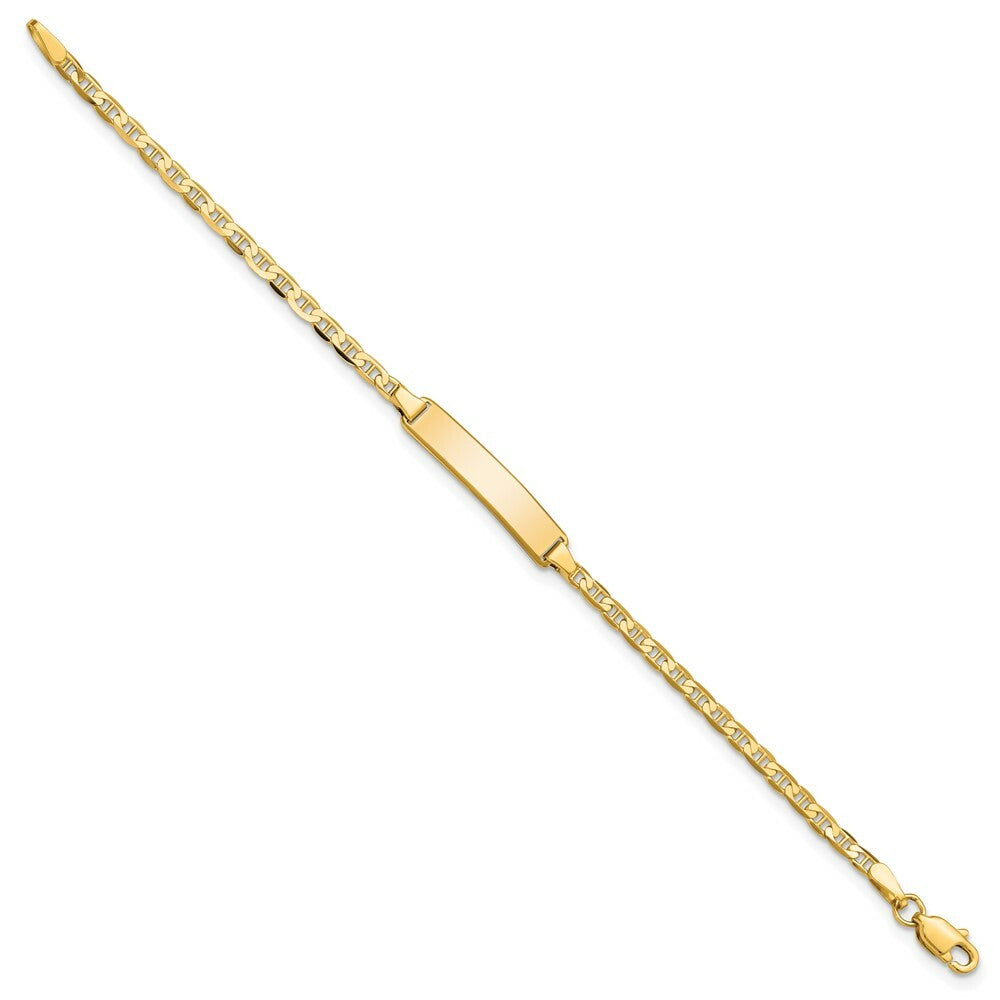 10K Yellow Gold Flat Anchor Link ID Bracelet  length: 5.5 inches