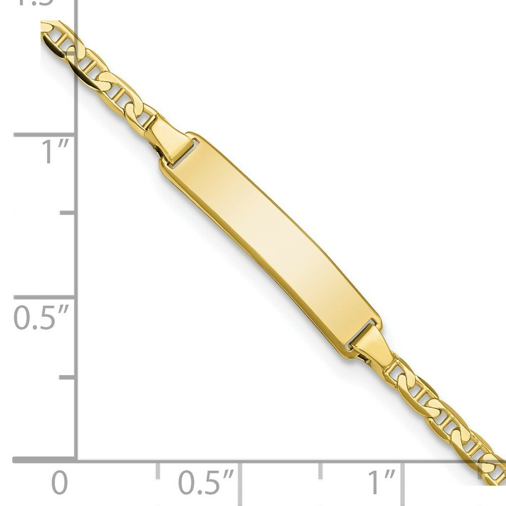 10K Yellow Gold Flat Anchor Link ID Bracelet  length: 5.5 inches