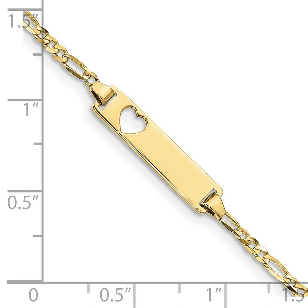 10K Yellow Gold Figaro Link ID Bracelet  length: 5.5 inches