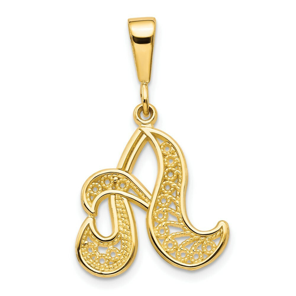 10K Yellow Gold Script Initial Letter B Charm