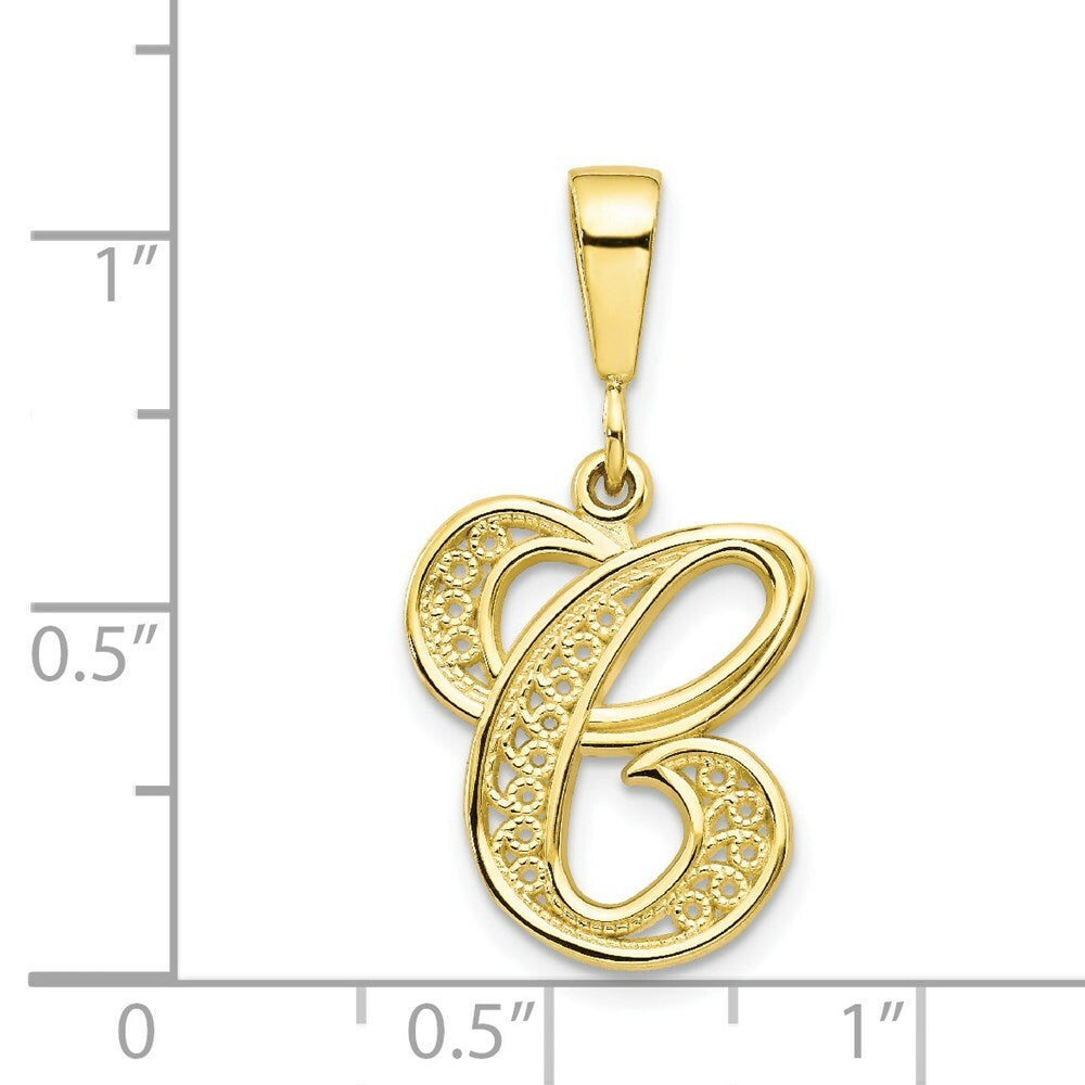 10K Yellow Gold Script Initial Letter B Charm