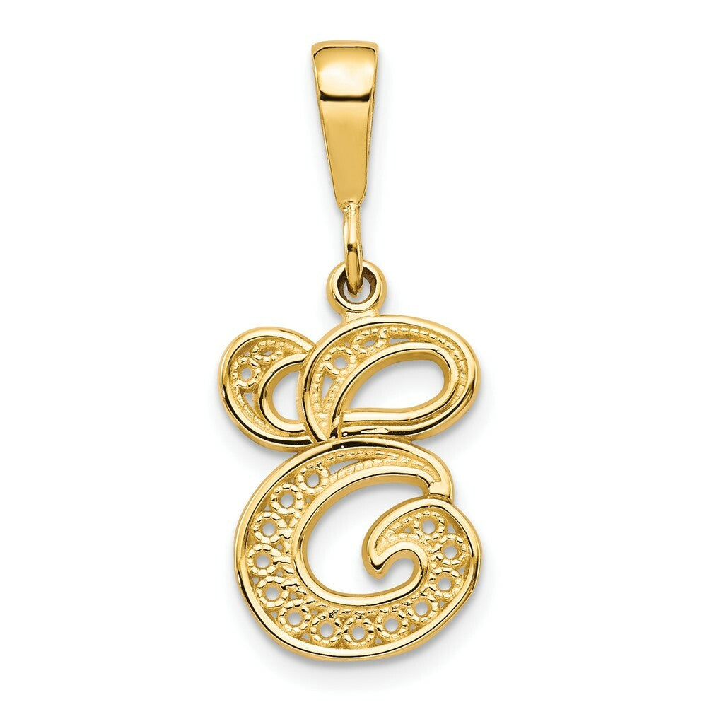 10K Yellow Gold Script Initial Letter B Charm