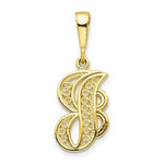 Load image into Gallery viewer, 10K Yellow Gold Script Initial Letter B Charm
