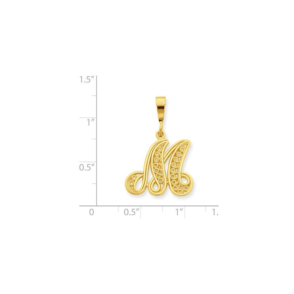 10K Yellow Gold Script Initial Letter B Charm