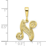 Load image into Gallery viewer, 10K Yellow Gold Script Initial Letter B Charm
