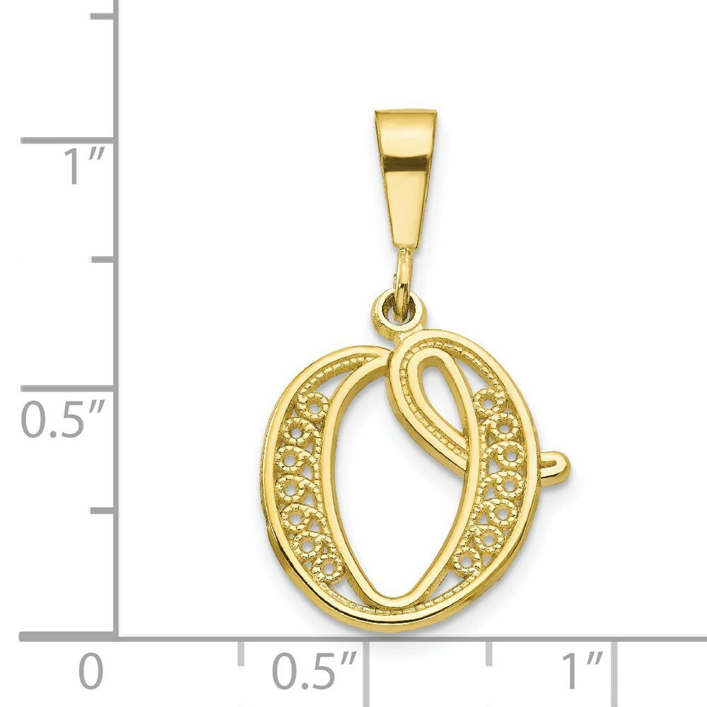 10K Yellow Gold Script Initial Letter B Charm