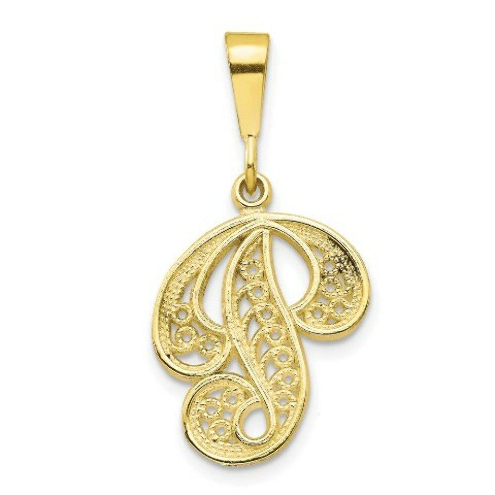 10K Yellow Gold Script Initial Letter B Charm