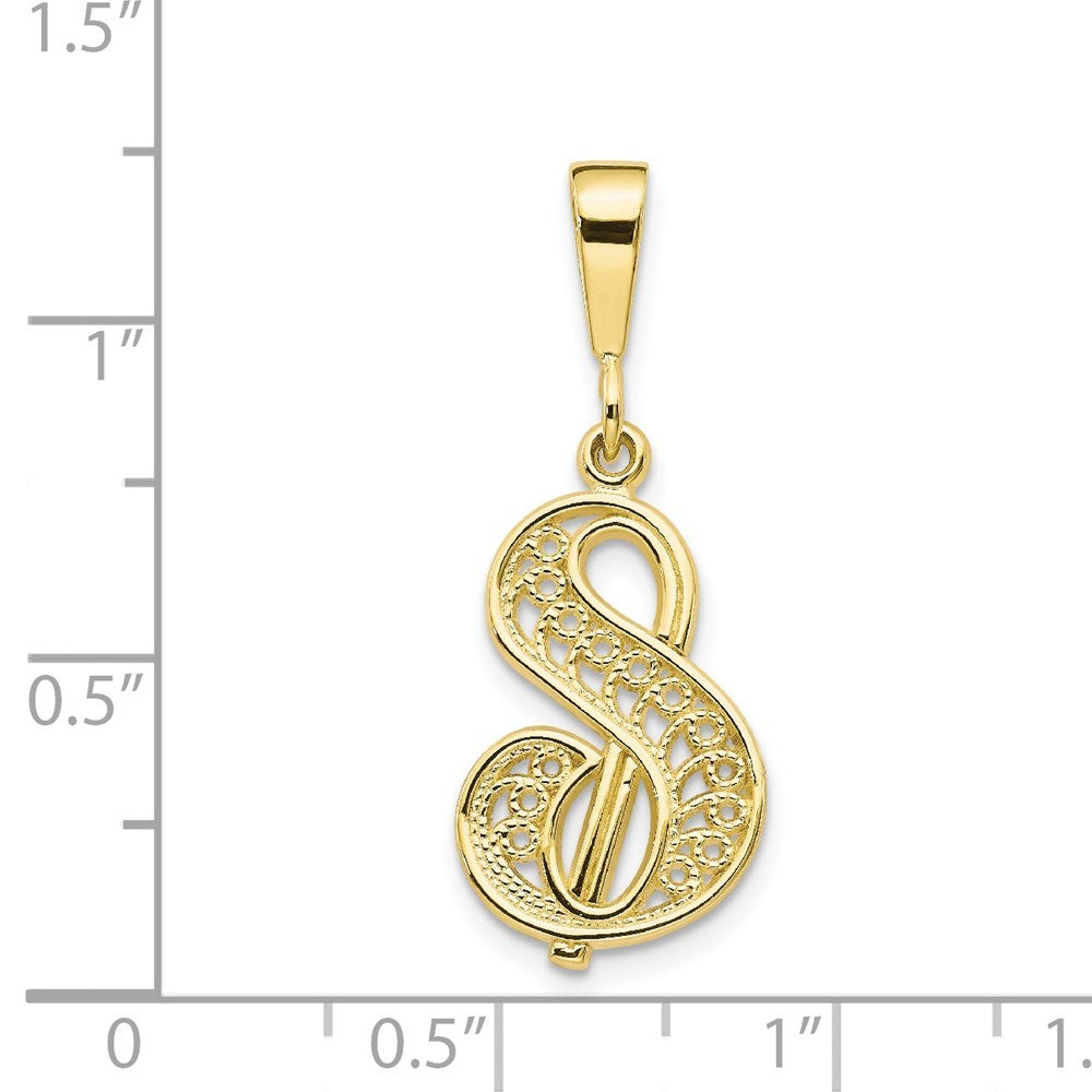 10K Yellow Gold Script Initial Letter B Charm