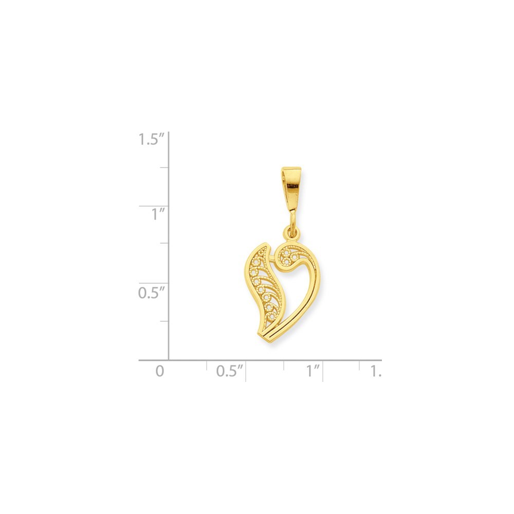 10K Yellow Gold Script Initial Letter B Charm