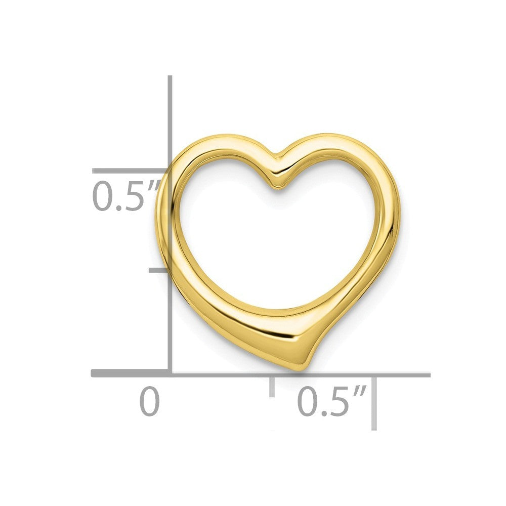 10K Yellow Gold Polished Heart Chain Slide