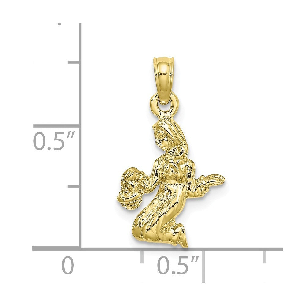 10K Yellow Gold 3-D Scorpio Zodiac Pendant