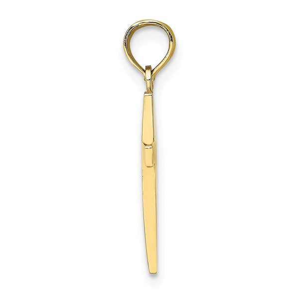 10K White Gold Polished Cross Pendant