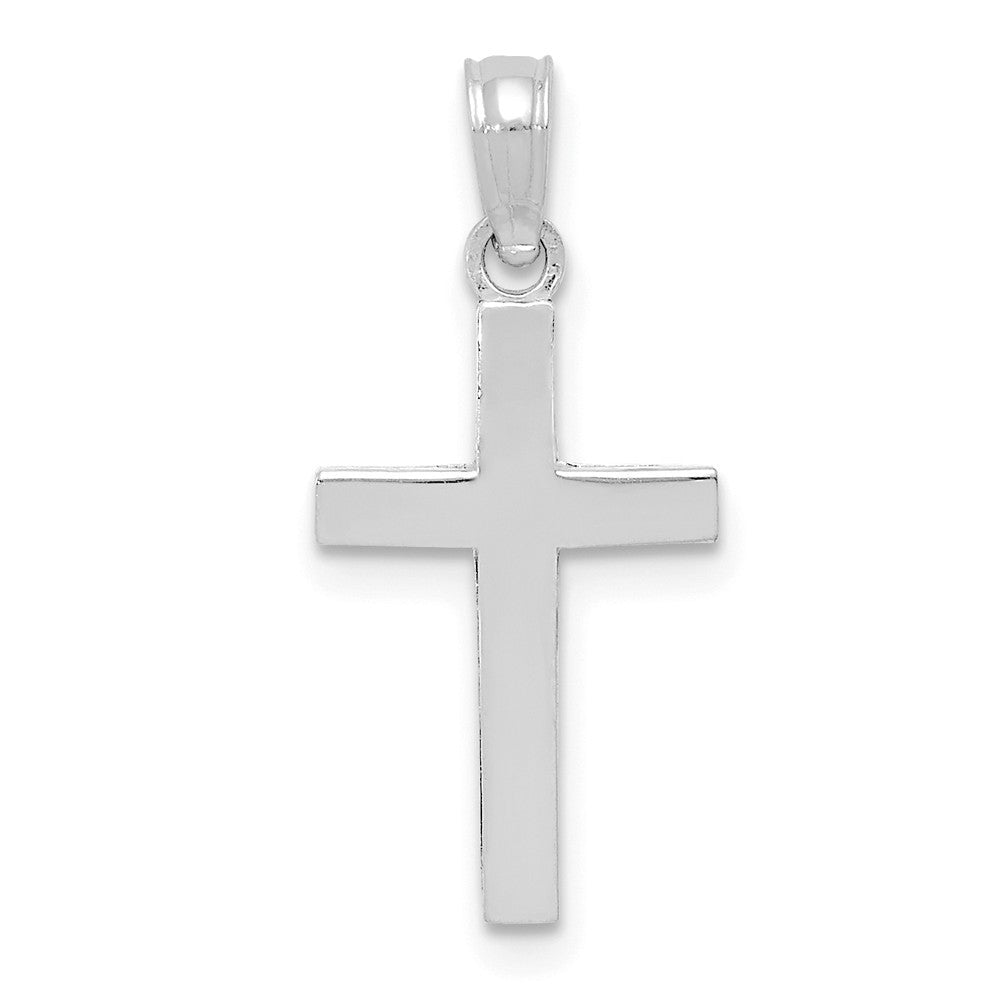 10K White Gold Polished Cross Pendant