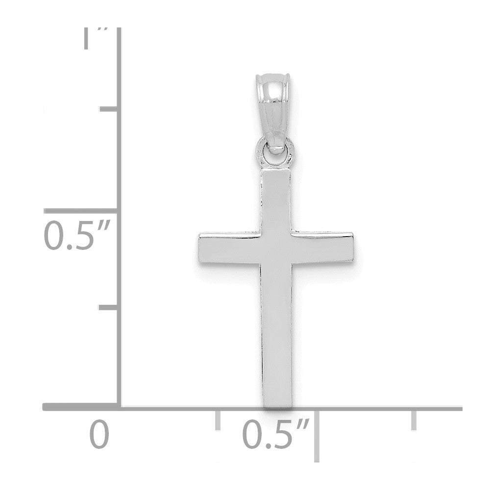 10K White Gold Polished Cross Pendant