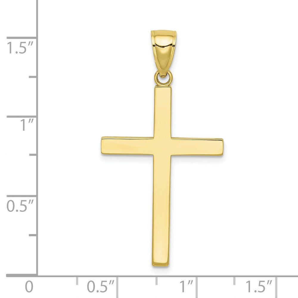 10K White Gold Polished Cross Pendant