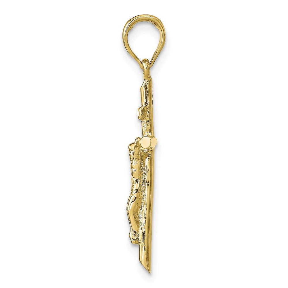 10K White Gold Stick Style Crucifix Pendant