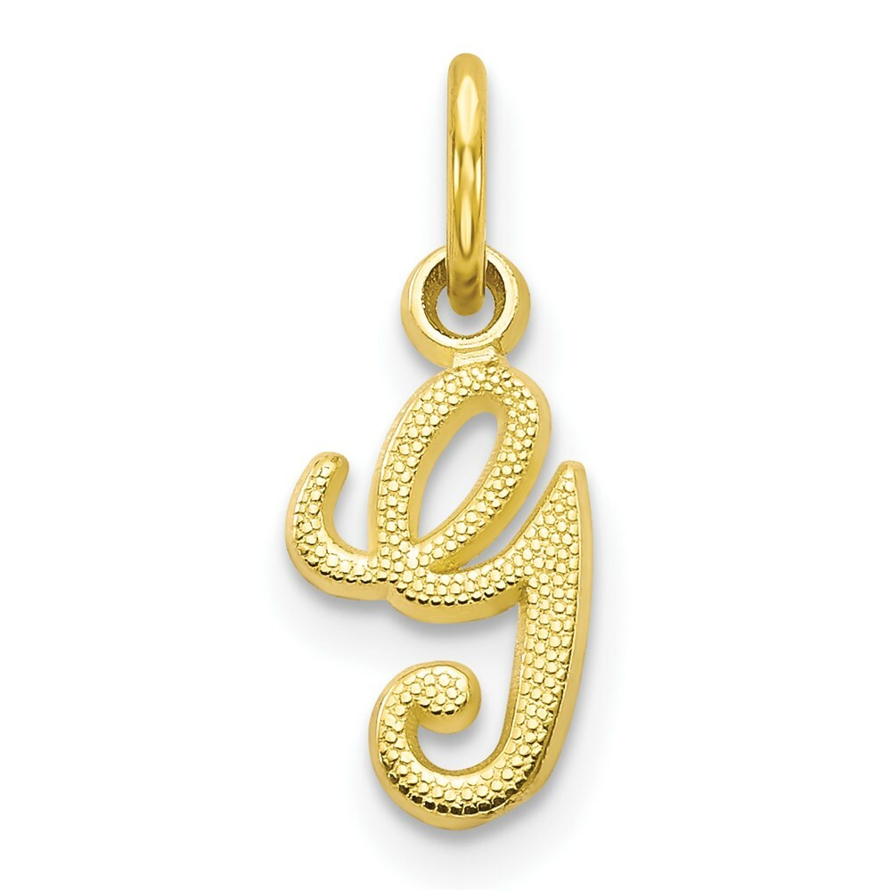 10K Yellow Gold Initial Letter G Charm Pendant