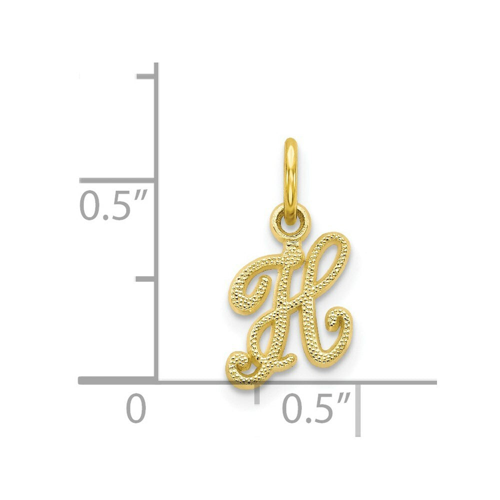 10K Yellow Gold Initial Letter G Charm Pendant