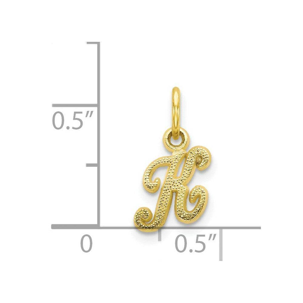 10K Yellow Gold Initial Letter G Charm Pendant