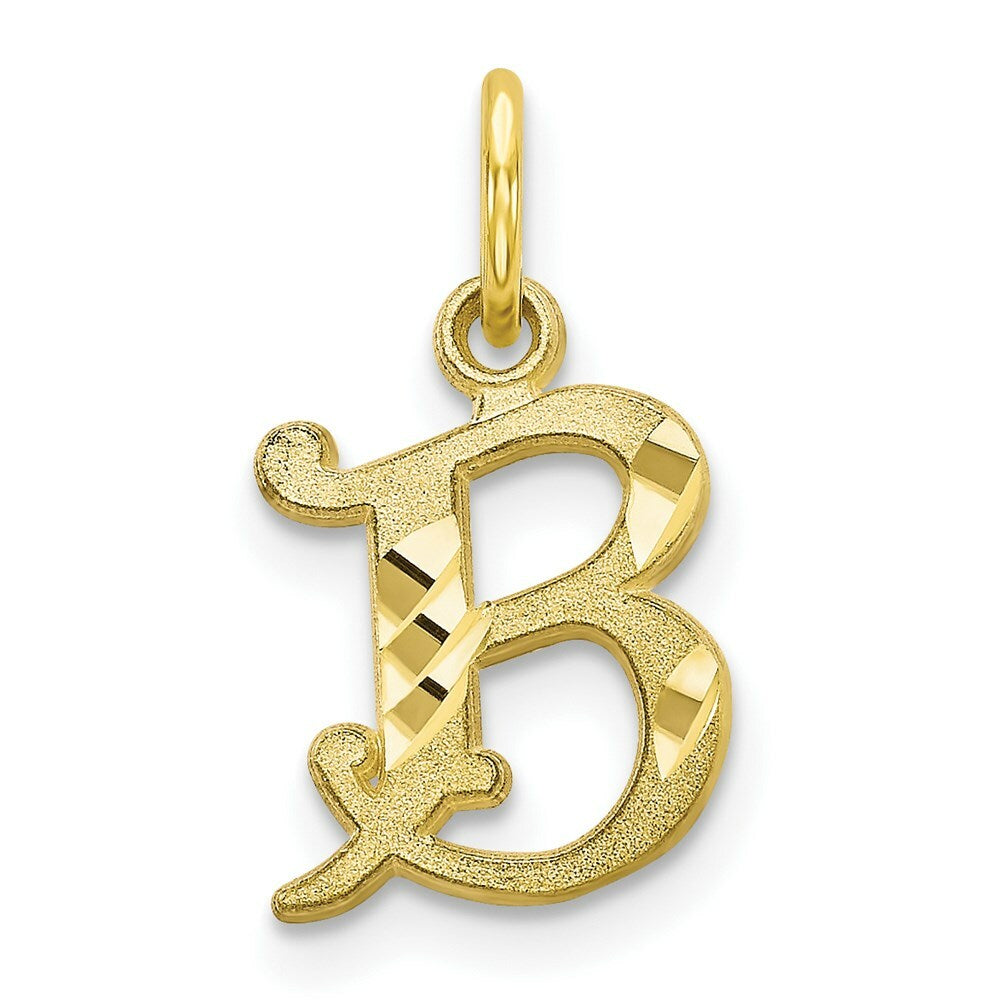 10K Yellow Gold Initial Letter A Charm Pendant