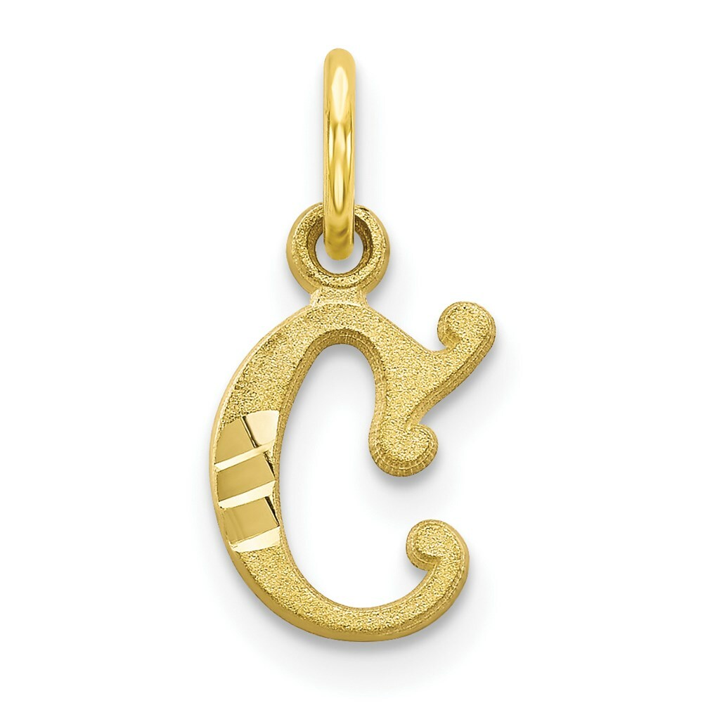 10K Yellow Gold Initial Letter A Charm Pendant