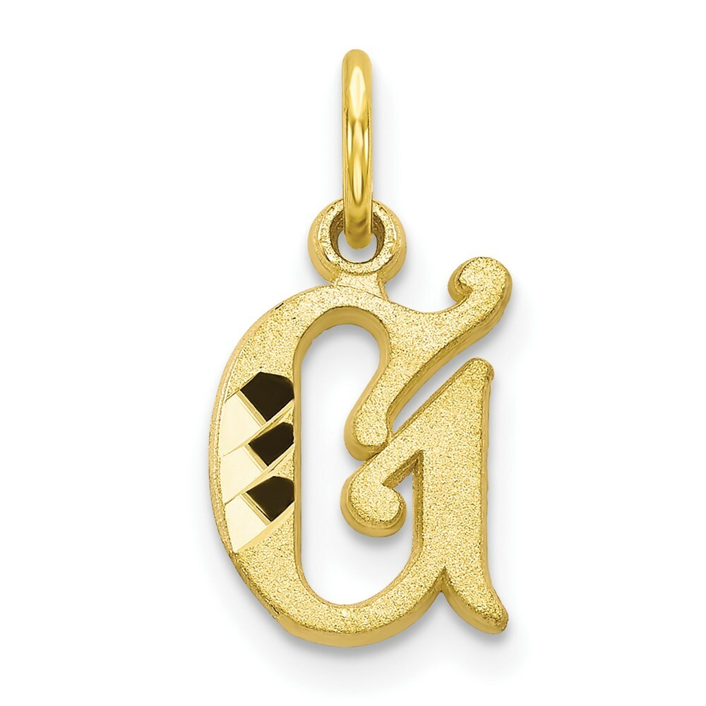 10K Yellow Gold Initial Letter A Charm Pendant