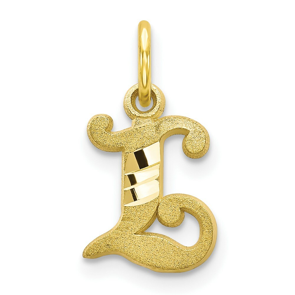 10K Yellow Gold Initial Letter A Charm Pendant