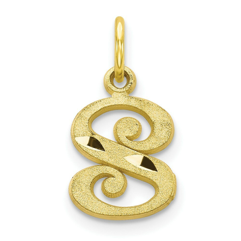 10K Yellow Gold Initial Letter A Charm Pendant