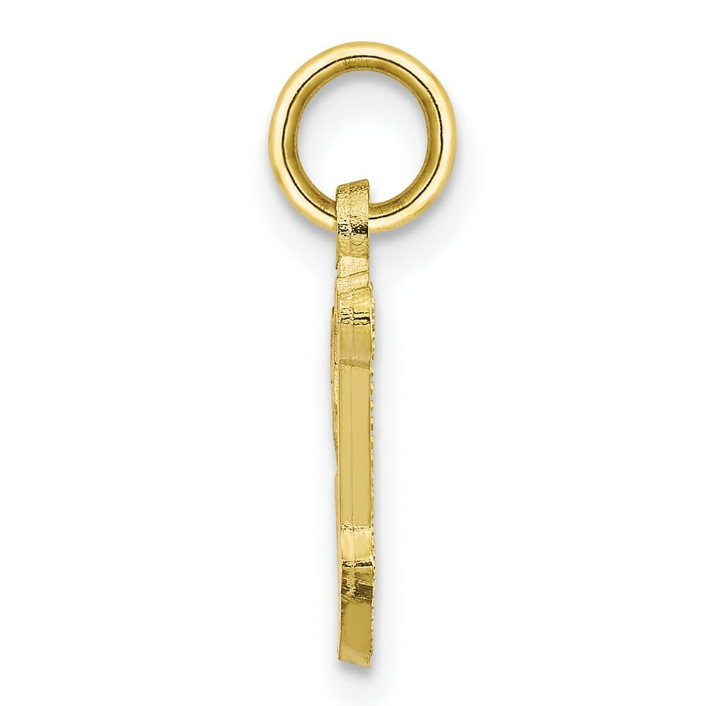 10K Yellow Gold Initial Letter A Charm Pendant