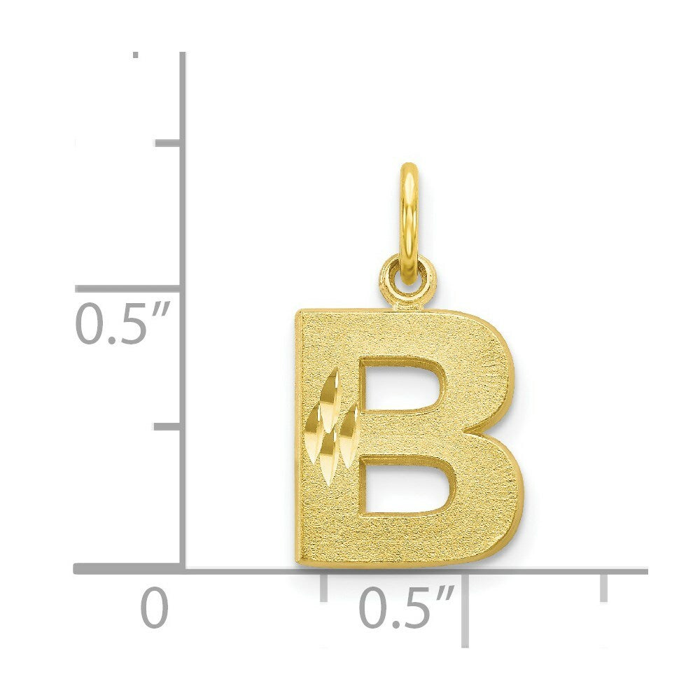 10K Yellow Gold Initial Letter A Charm Pendant