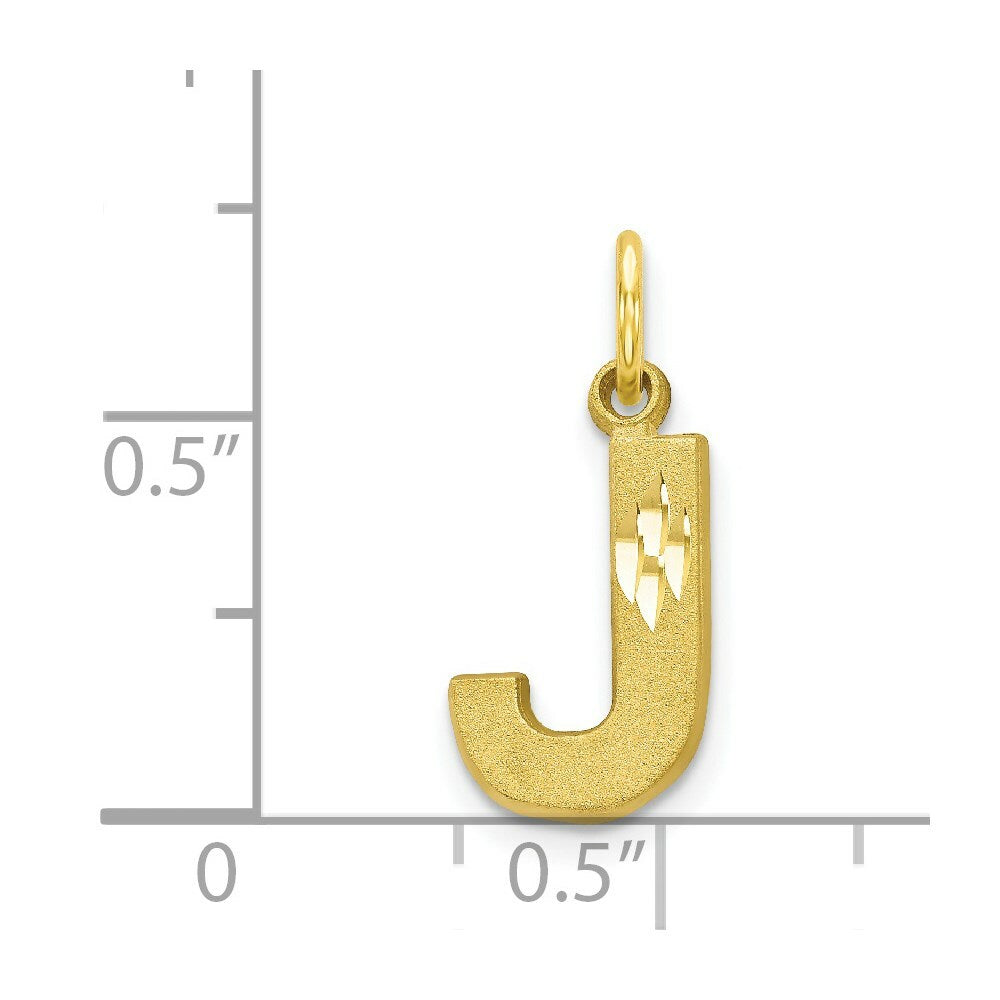 10K Yellow Gold Initial Letter A Charm Pendant