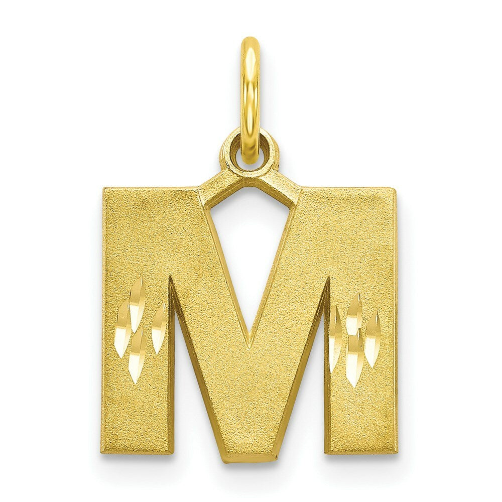 10K Yellow Gold Initial Letter A Charm Pendant
