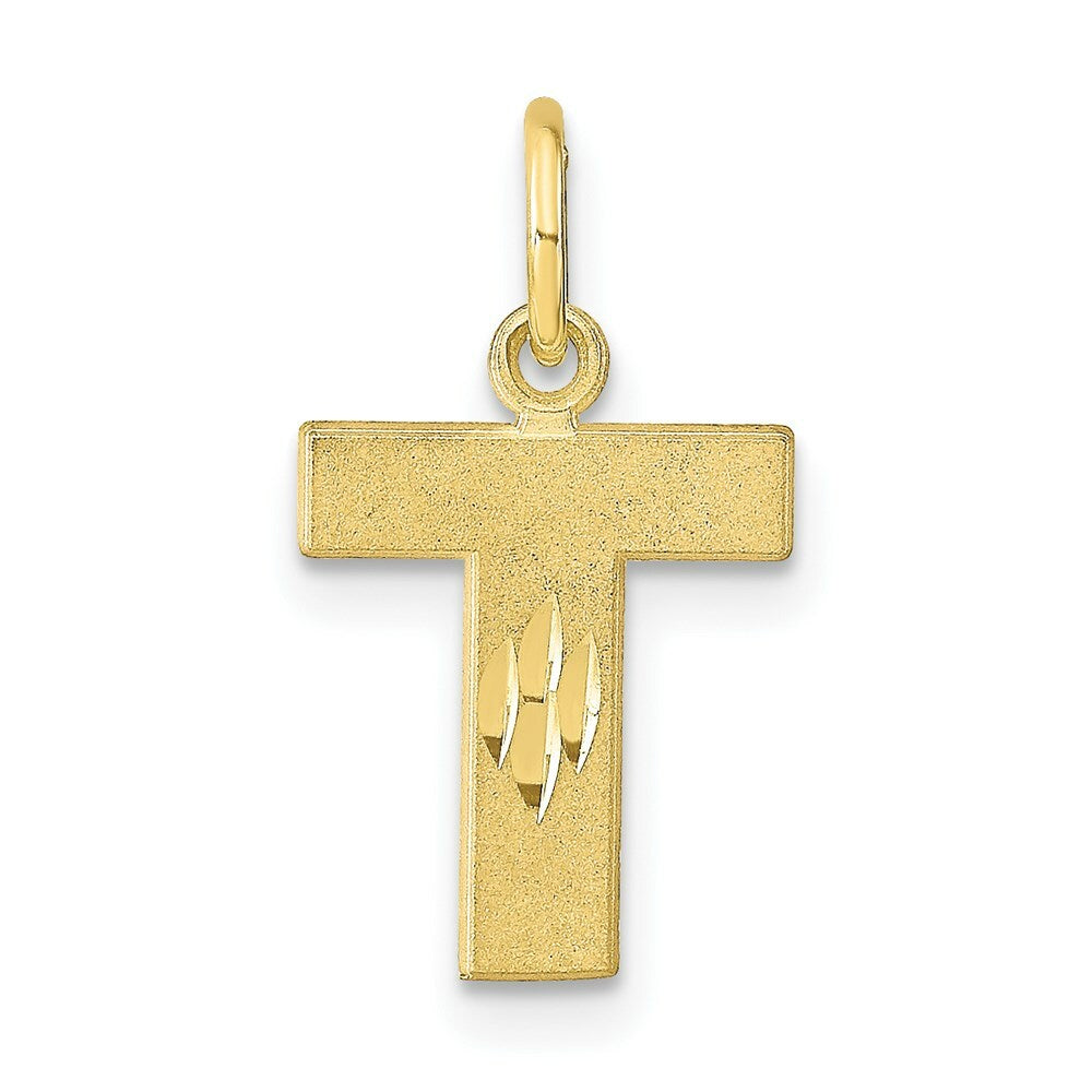 10K Yellow Gold Initial Letter A Charm Pendant