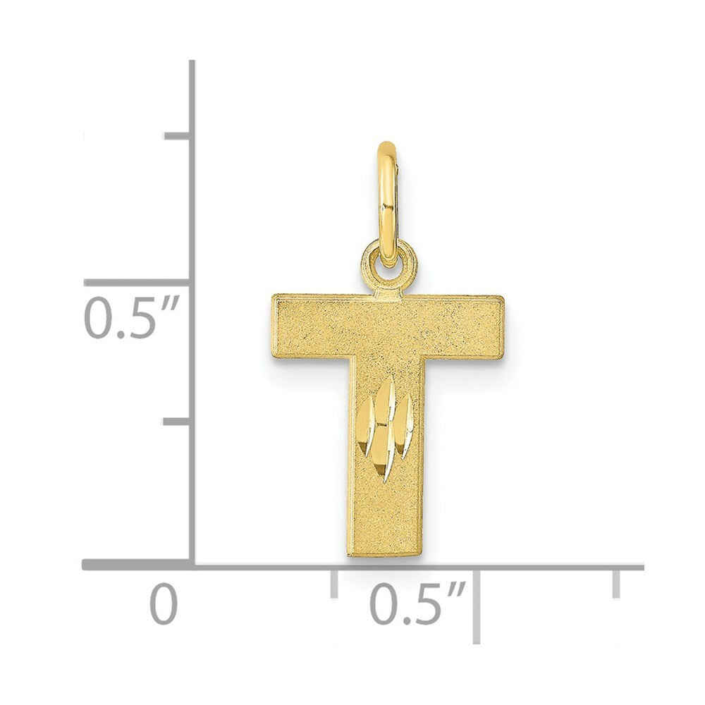 10K Yellow Gold Initial Letter A Charm Pendant