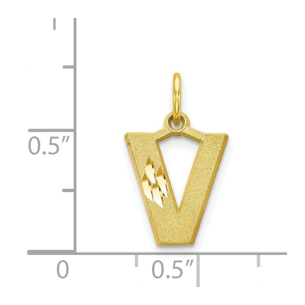 10K Yellow Gold Initial Letter A Charm Pendant