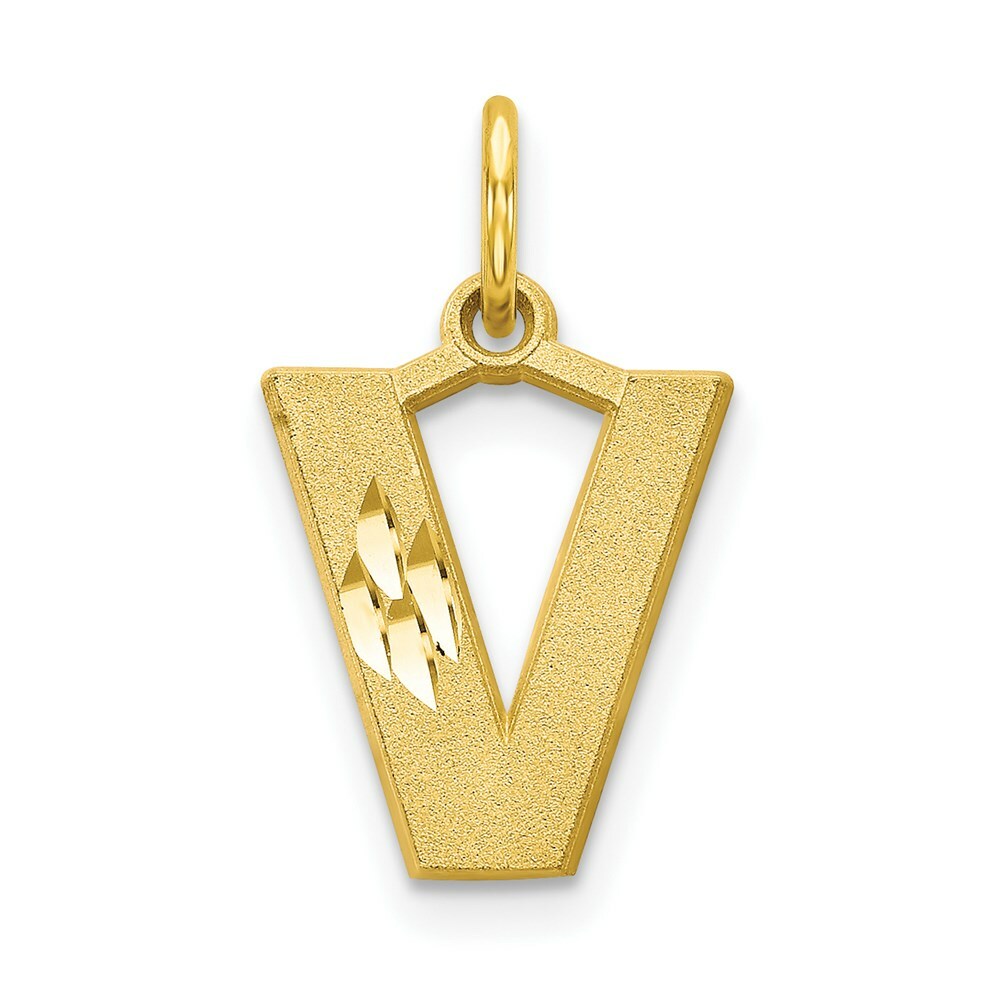 10K Yellow Gold Initial Letter A Charm Pendant
