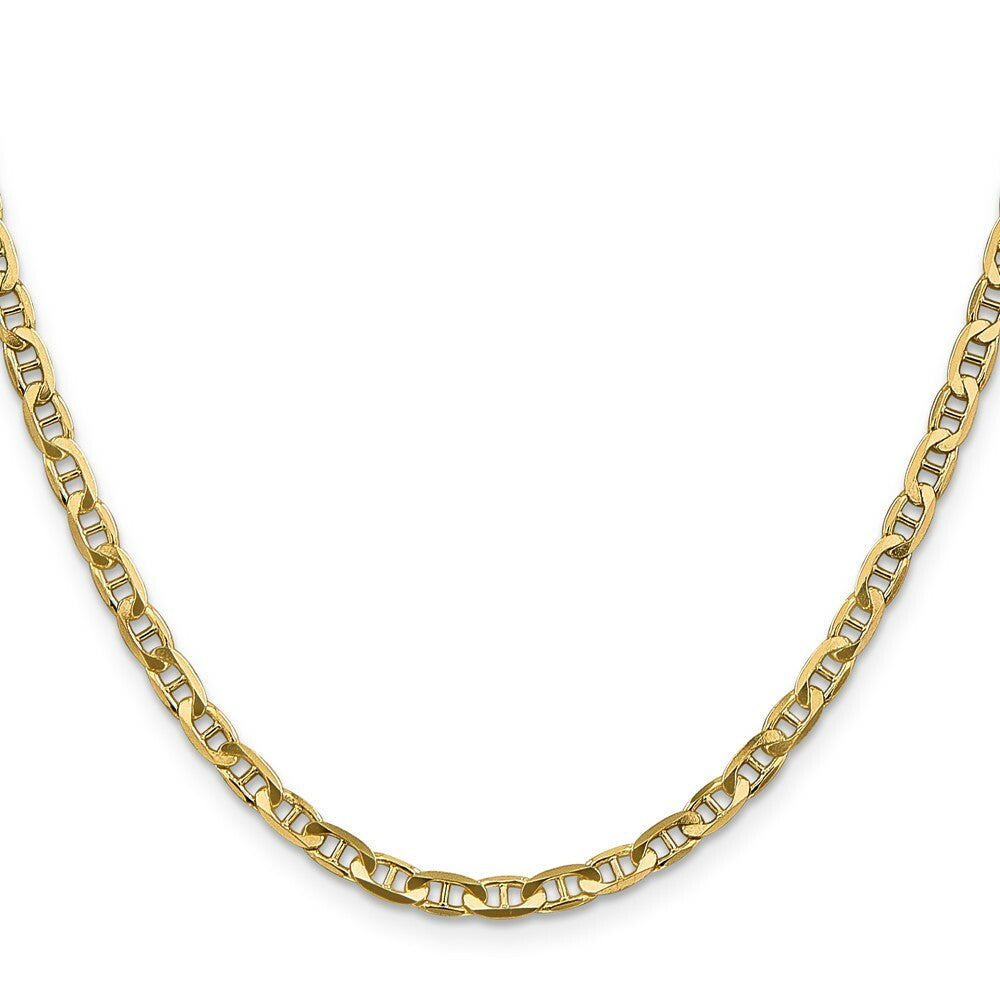 10K Yellow Gold 3.75mm Concave Anchor Chain  length: 18 inches
