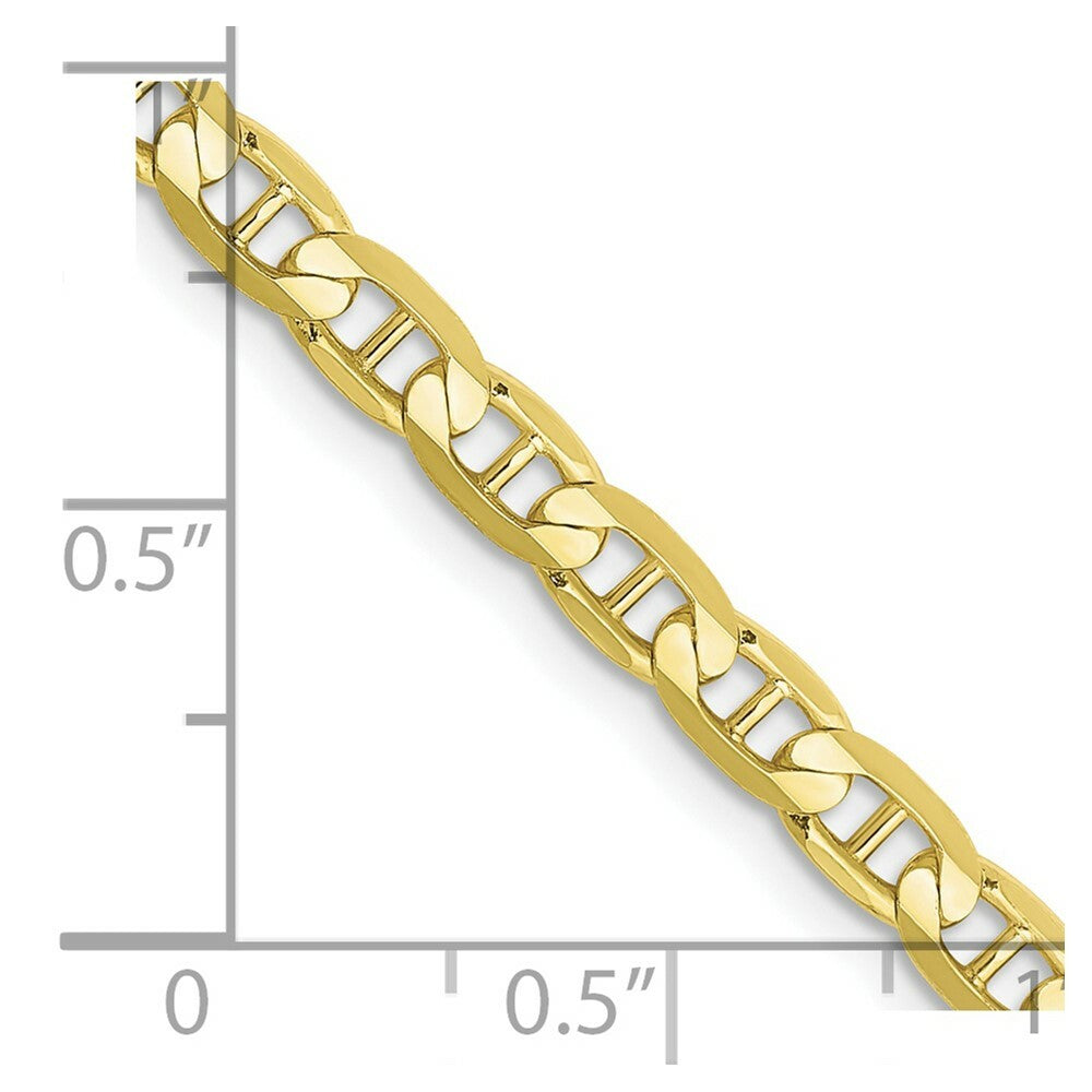 10K Yellow Gold 3.75mm Concave Anchor Chain  length: 18 inches