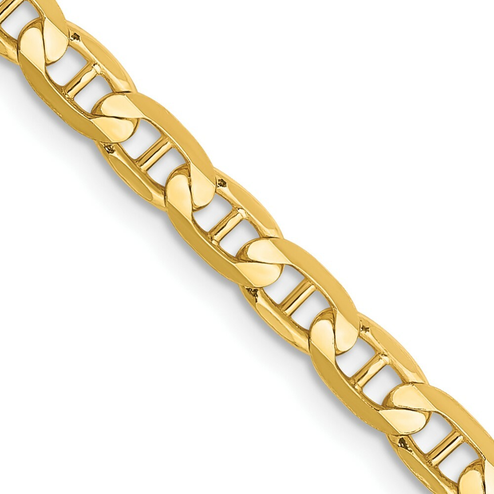 10K Yellow Gold 3.75mm Concave Anchor Chain  length: 18 inches