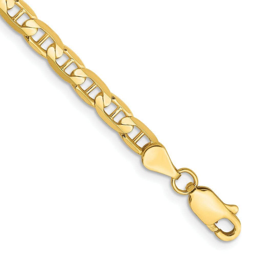 10K Yellow Gold 3.75mm Concave Anchor Chain  length: 7 inches