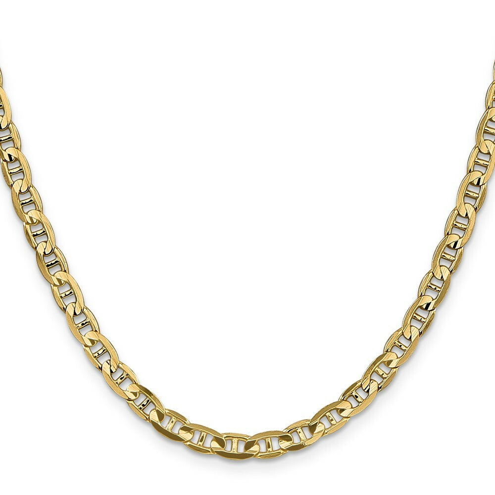 10K Yellow Gold 4.5mm Concave Anchor Chain  length: 18 inches